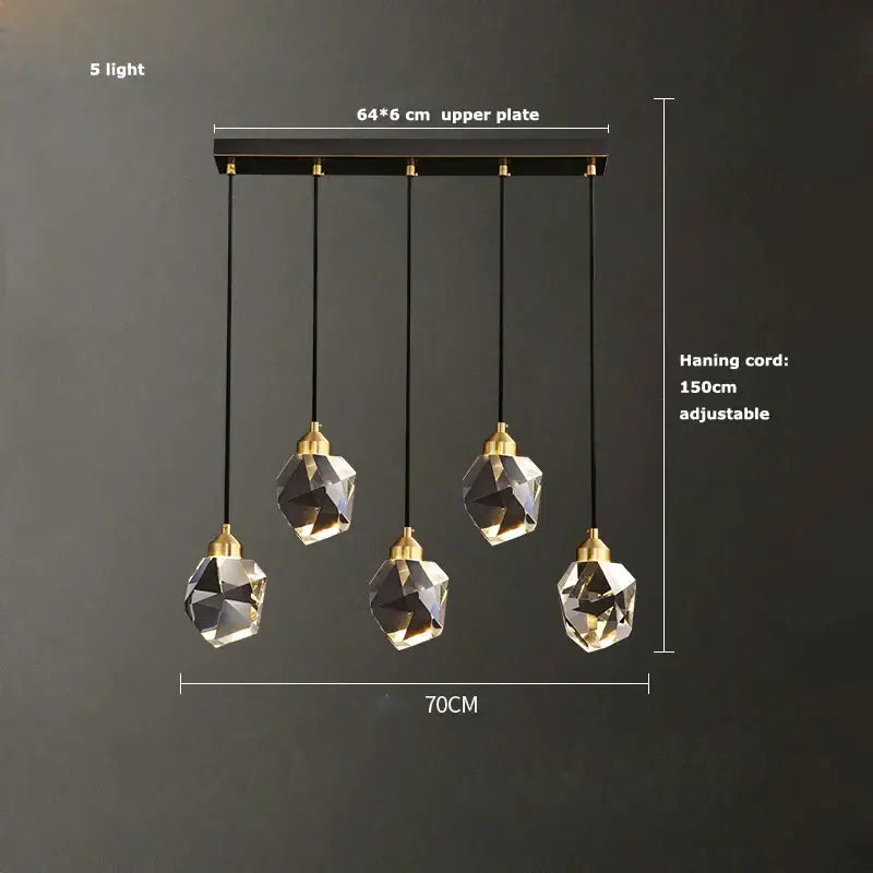 Luxury black & gold crystal chandelier for dining room