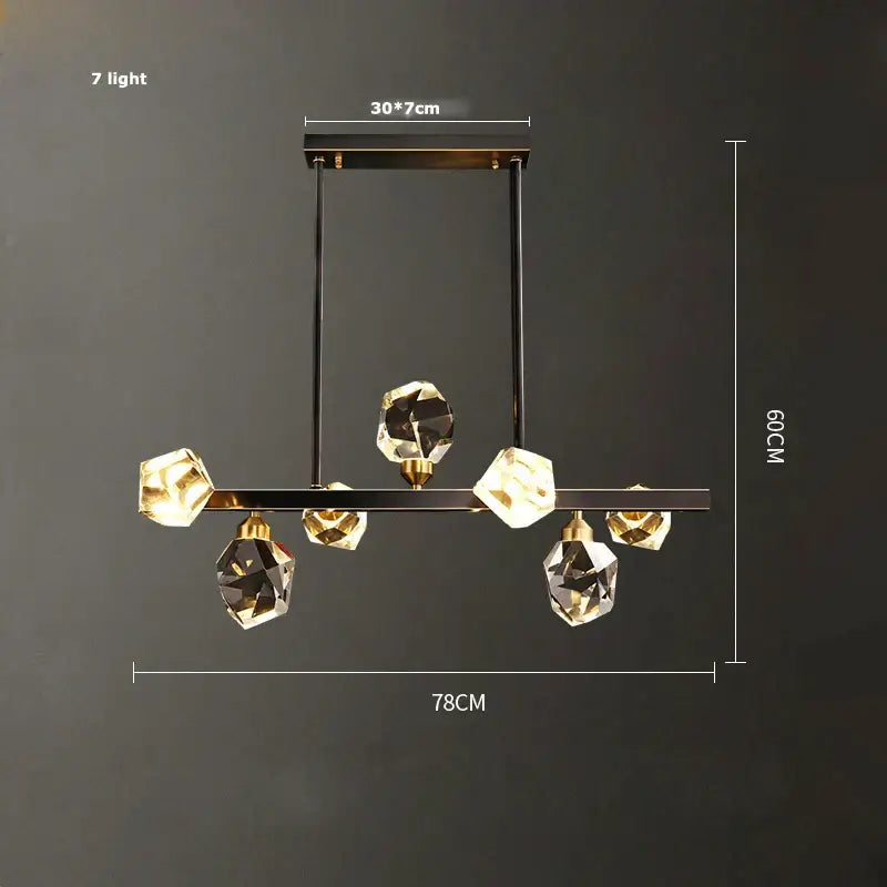 Luxury black & gold crystal chandelier for dining room
