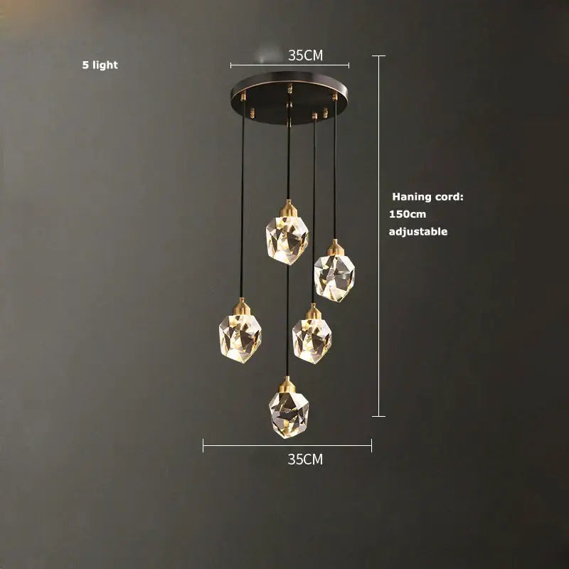 Luxury black & gold crystal chandelier for dining room