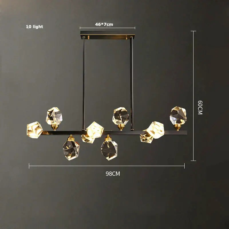 Luxury black & gold crystal chandelier for dining room