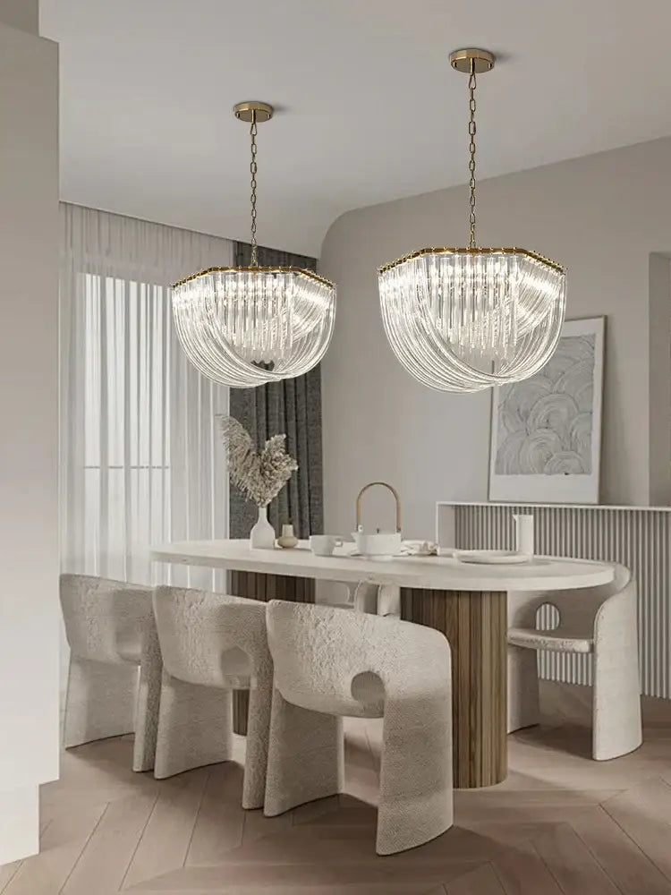 Luxury black gold crystal glass pendant lights for dining room