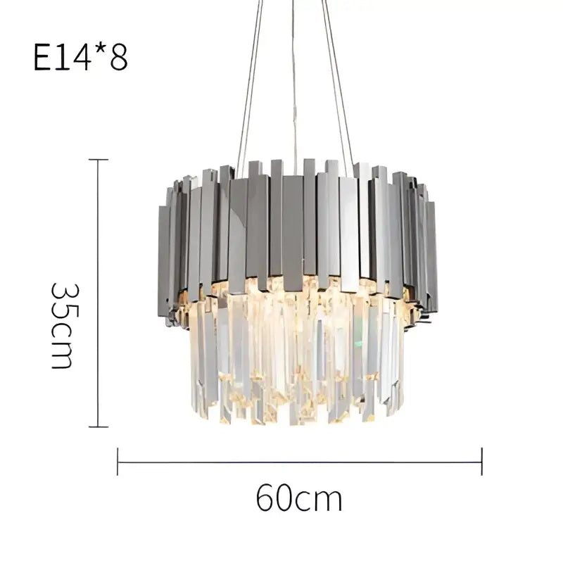 Modern black & gold crystal oval led chandelier dining room light