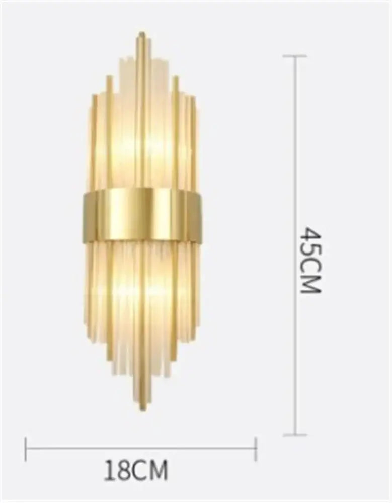 Modern black & gold crystal wall lights for bedroom living room