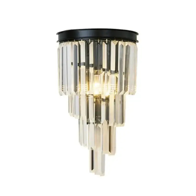 Modern black & gold crystal wall lights for bedroom living room