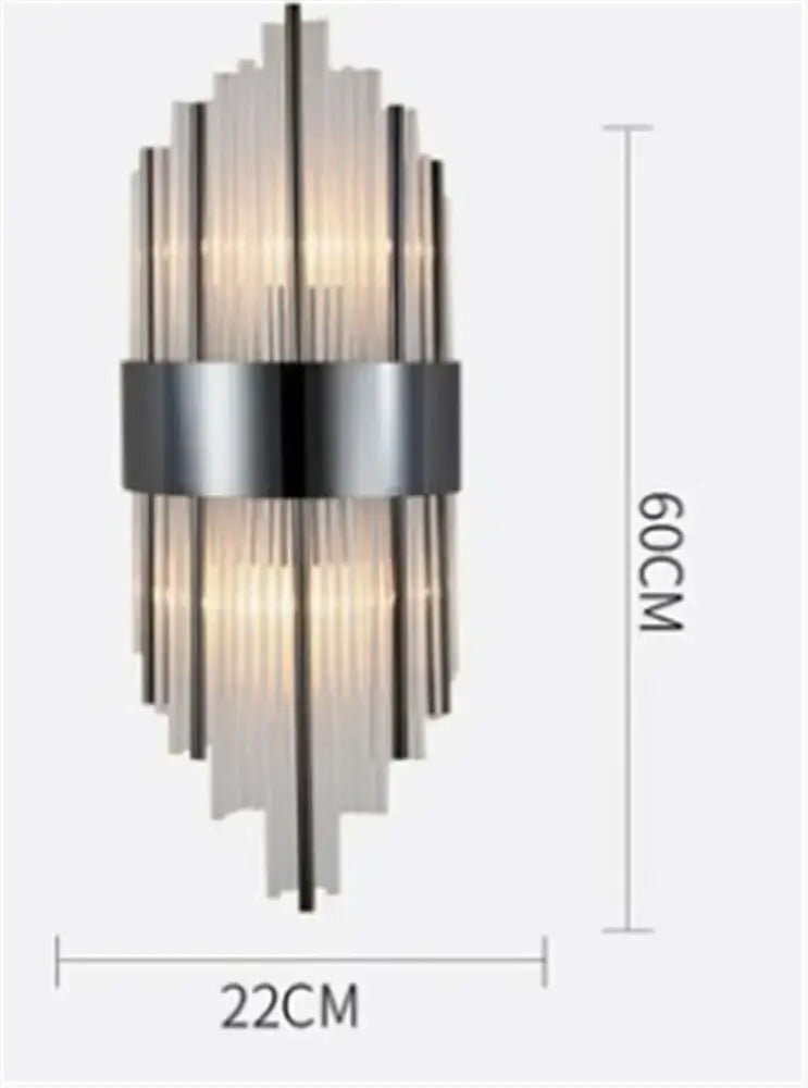 Modern black gold crystal wall sconce – bedroom led light