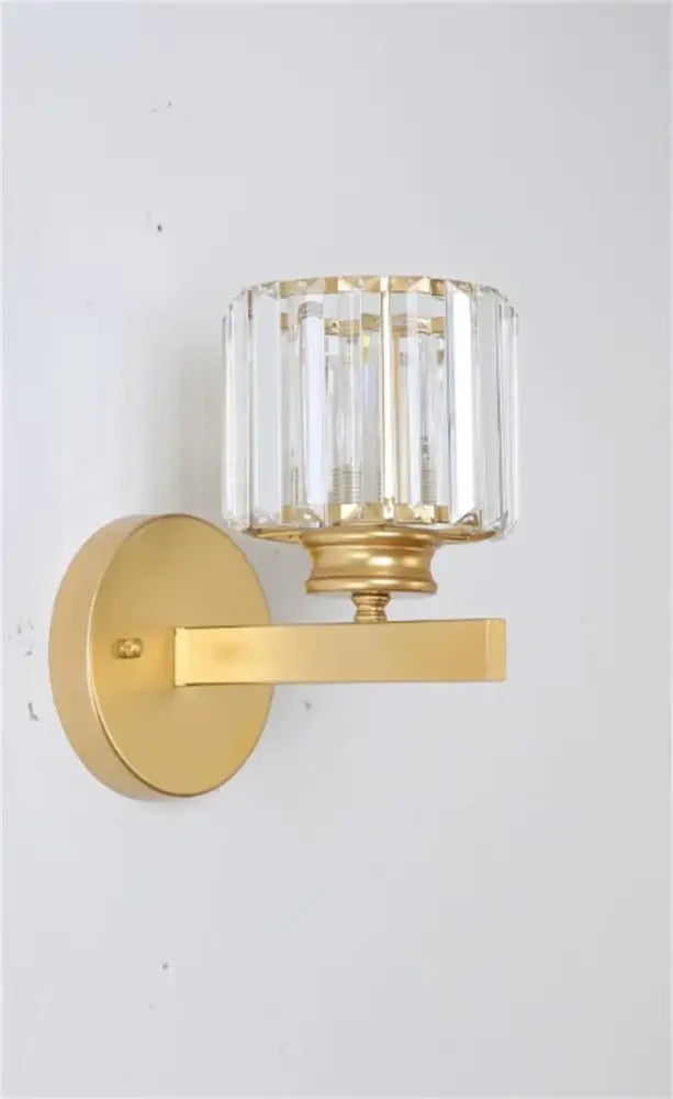 Modern black gold crystal wall sconce – bedroom led light