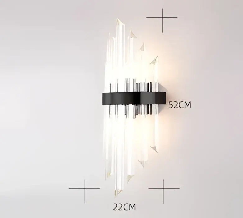 Modern black gold crystal wall sconce – bedroom led light