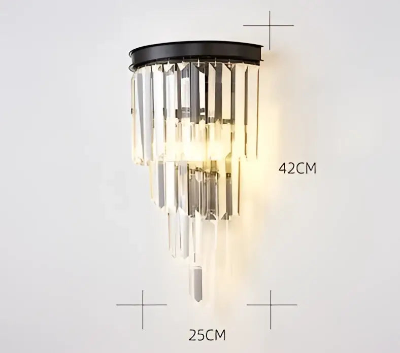 Modern black gold crystal wall sconce – bedroom led light