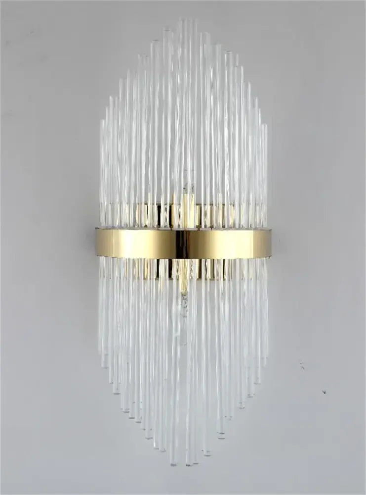 Modern black gold crystal wall sconce – bedroom led light
