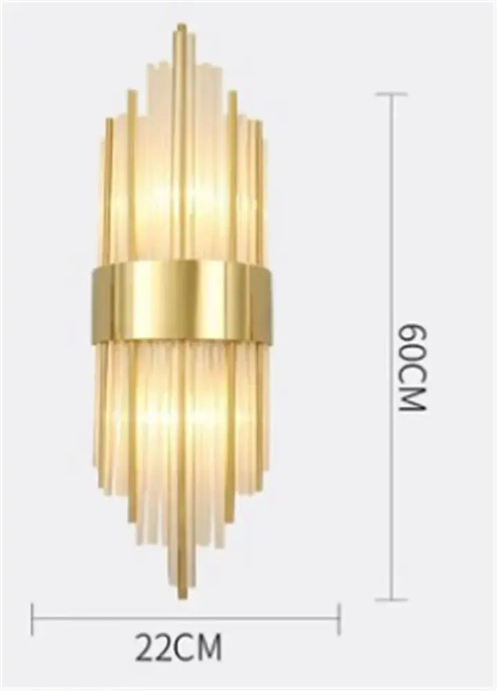Modern black gold crystal wall sconce – bedroom led light