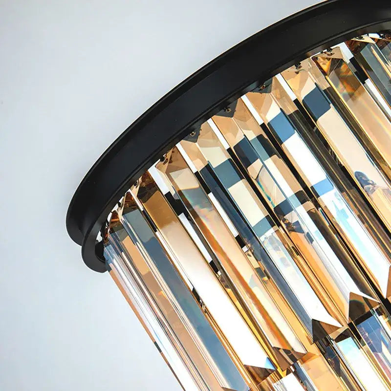 Modern black gold crystal wall sconce – bedroom led light