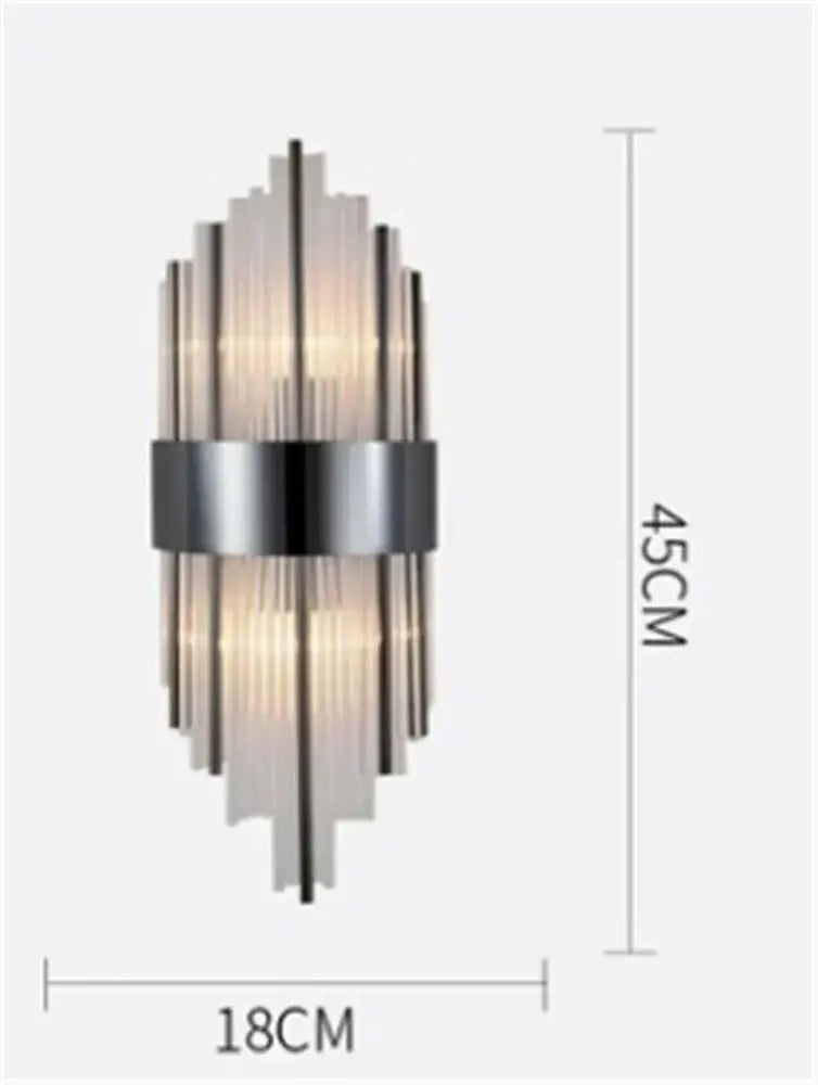 Modern black gold crystal wall sconce – bedroom led light