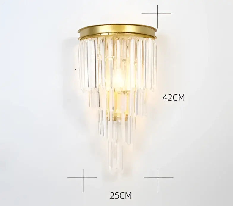 Modern black gold crystal wall sconce – bedroom led light