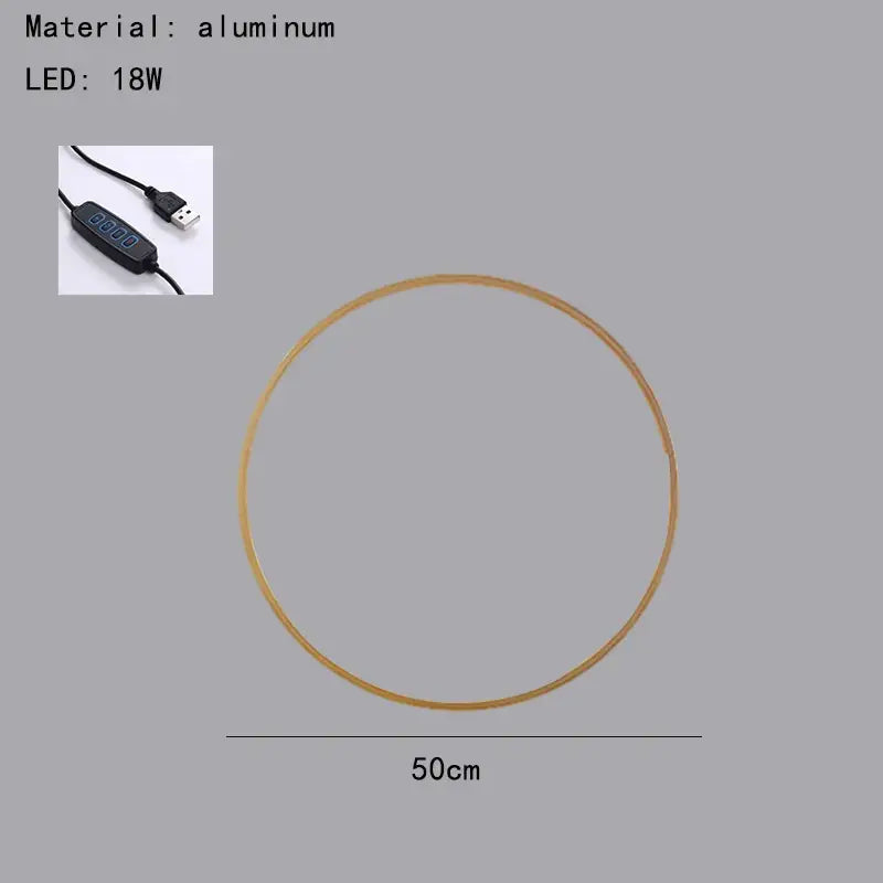 Decorbites black gold dimmable led wall sconce bedroom light rings