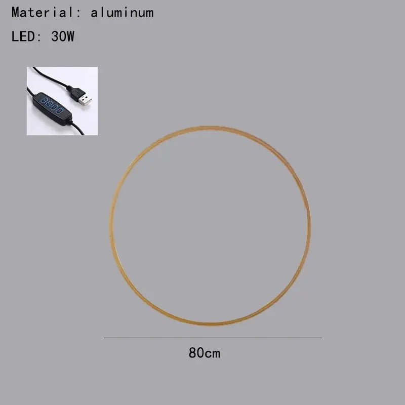 Decorbites black gold dimmable led wall sconce bedroom light rings