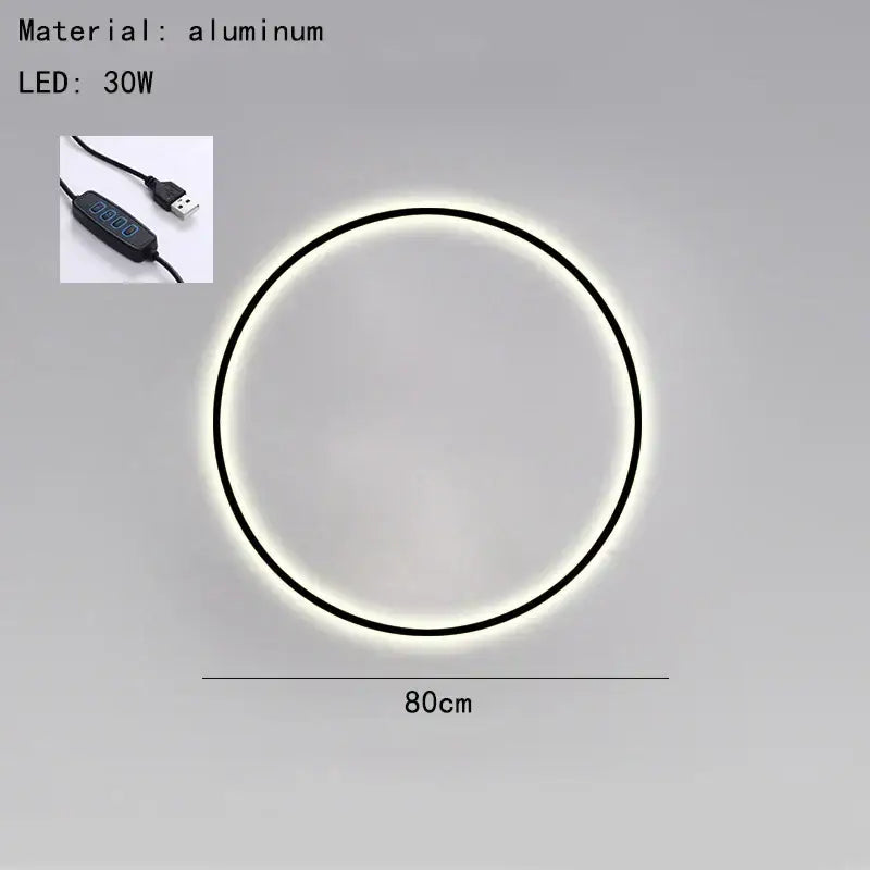 Decorbites black gold dimmable led wall sconce bedroom light rings