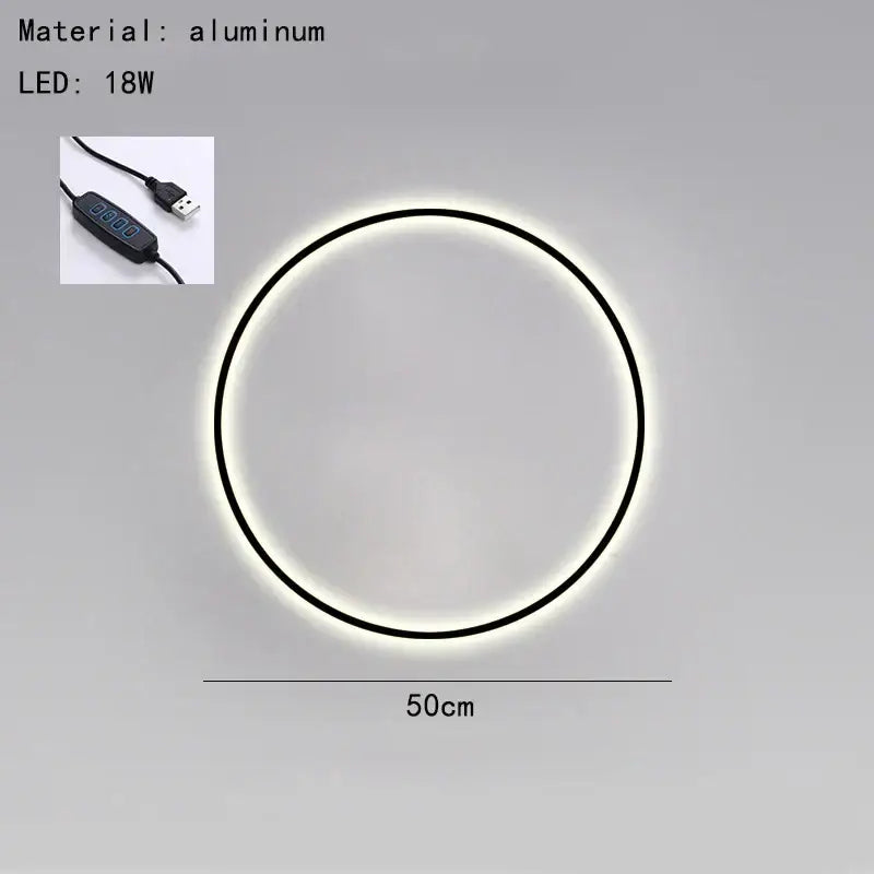 Decorbites black gold dimmable led wall sconce bedroom light rings