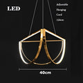Modern black gold geometric led chandelier living room pendant light