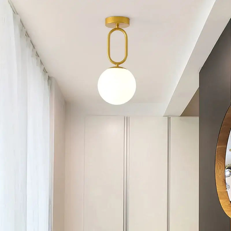 Modern black & gold glass ceiling lamp for living room
