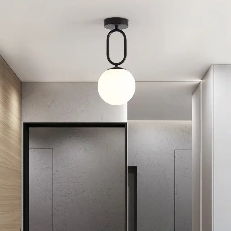 Modern black & gold glass ceiling lamp for living room