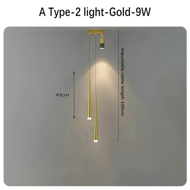 Modern black & gold hanging pendant crystal light for bedroom
