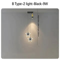 Modern black & gold hanging pendant crystal light for bedroom