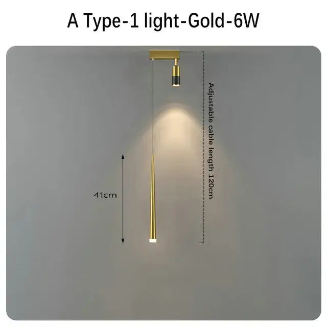 Modern black & gold hanging pendant crystal light for bedroom