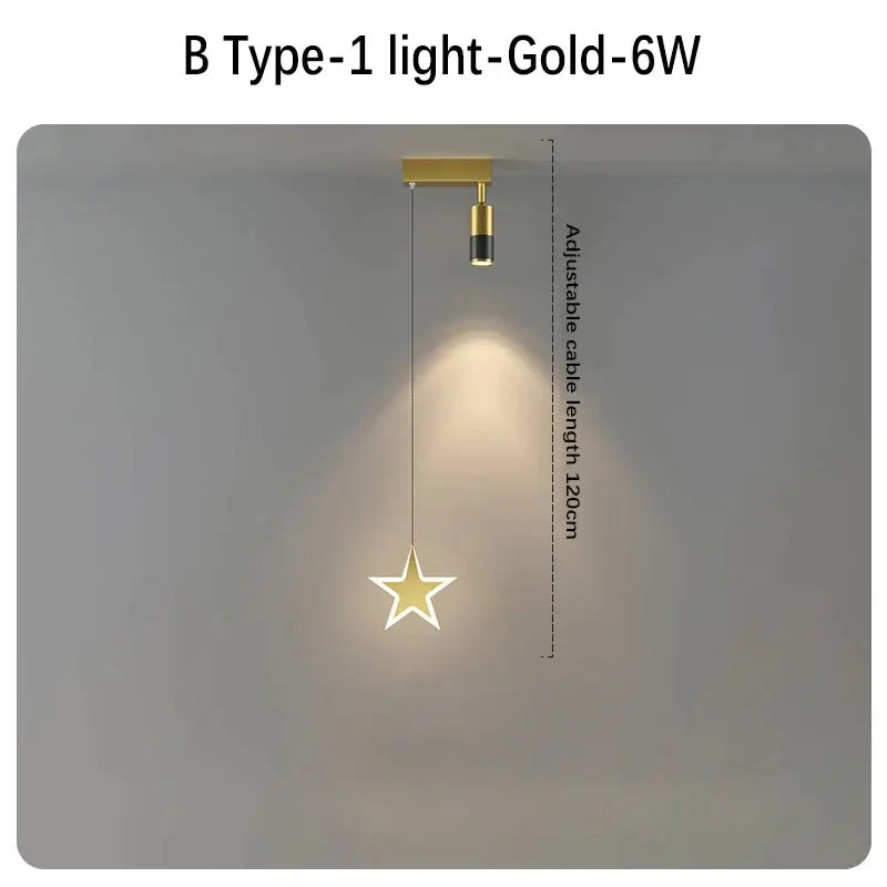 Modern black & gold hanging pendant crystal light for bedroom