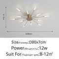 Modern black & gold led chandelier for living room sunburst design