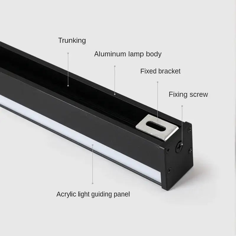 Modern minimalist black gold led strip wall lights for dining room