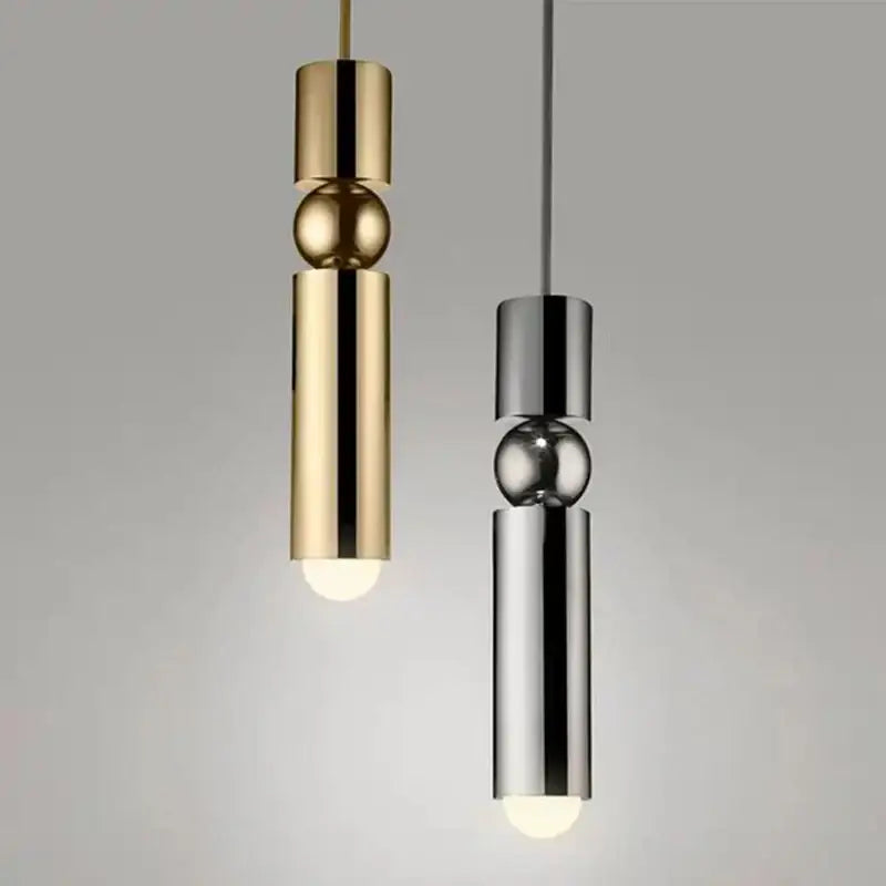 Modern black & gold led tube pendant light dining room chandelier