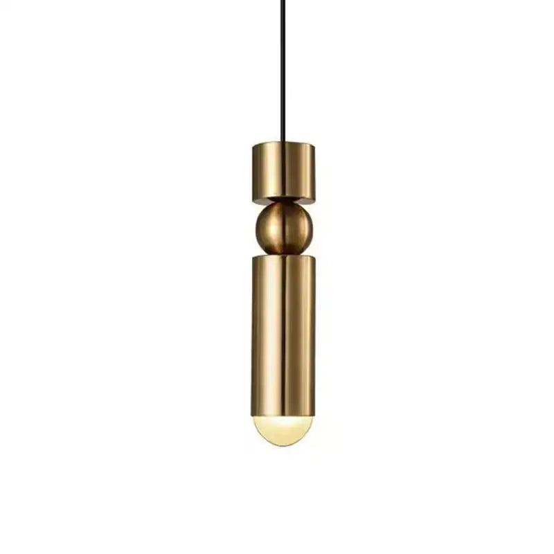 Modern black & gold led tube pendant light dining room chandelier