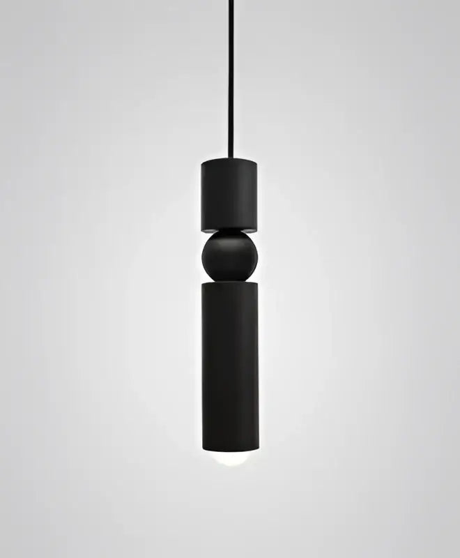 Modern black & gold led tube pendant light dining room chandelier