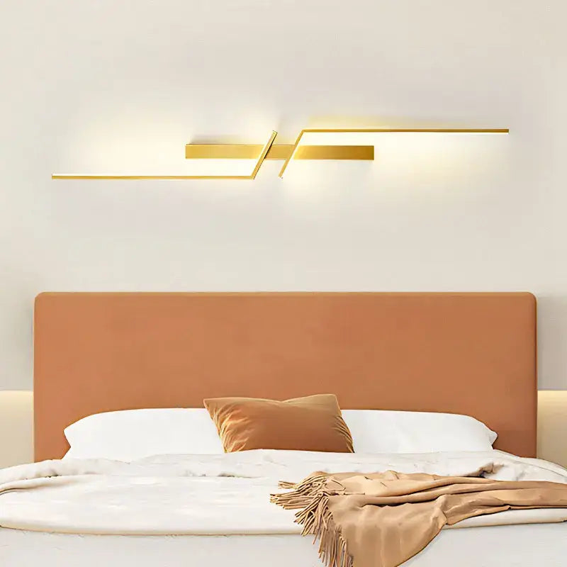 Modern minimalist black gold led wall lights for bedroom