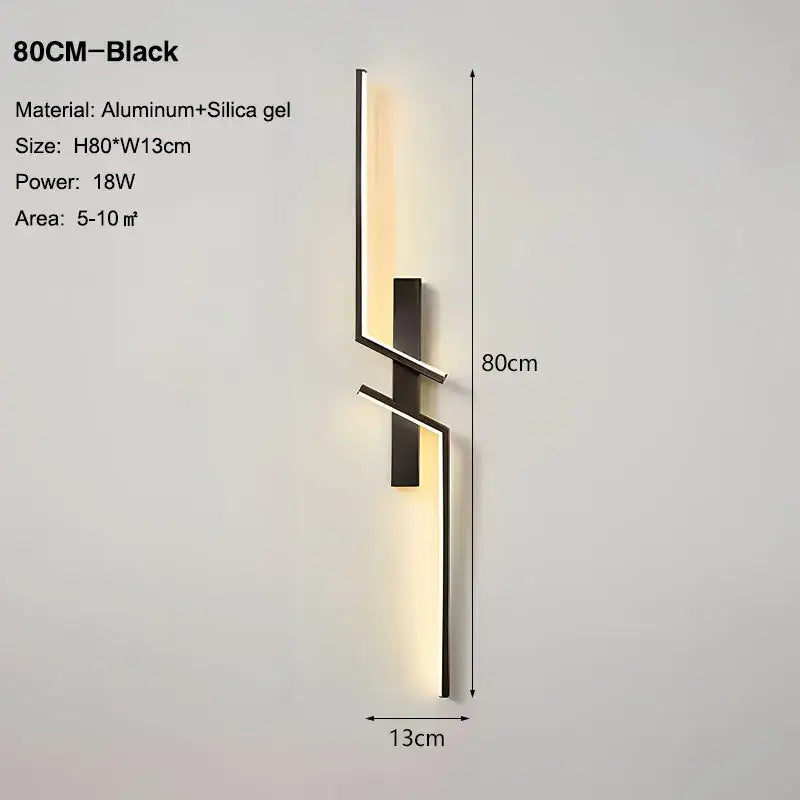 Modern minimalist black gold led wall lights for bedroom
