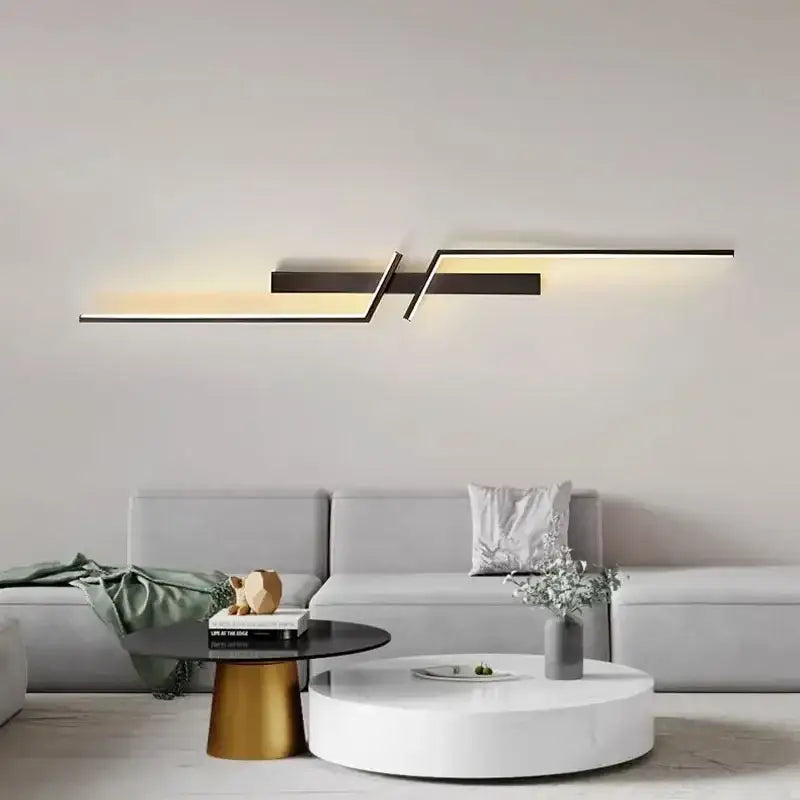 Modern minimalist black gold led wall lights for bedroom