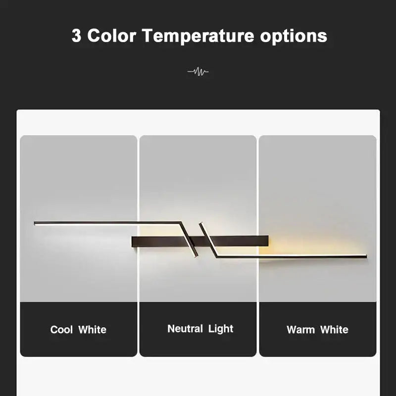 Modern minimalist black gold led wall lights for bedroom