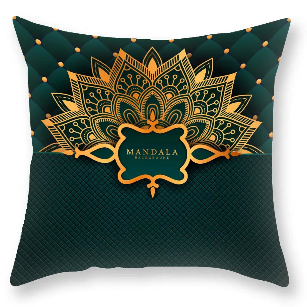 Luxury black gold mandala throw pillowcase bedroom decor