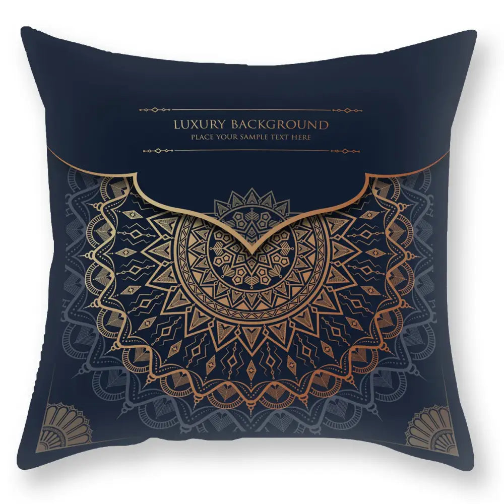 Luxury black gold mandala throw pillowcase bedroom decor