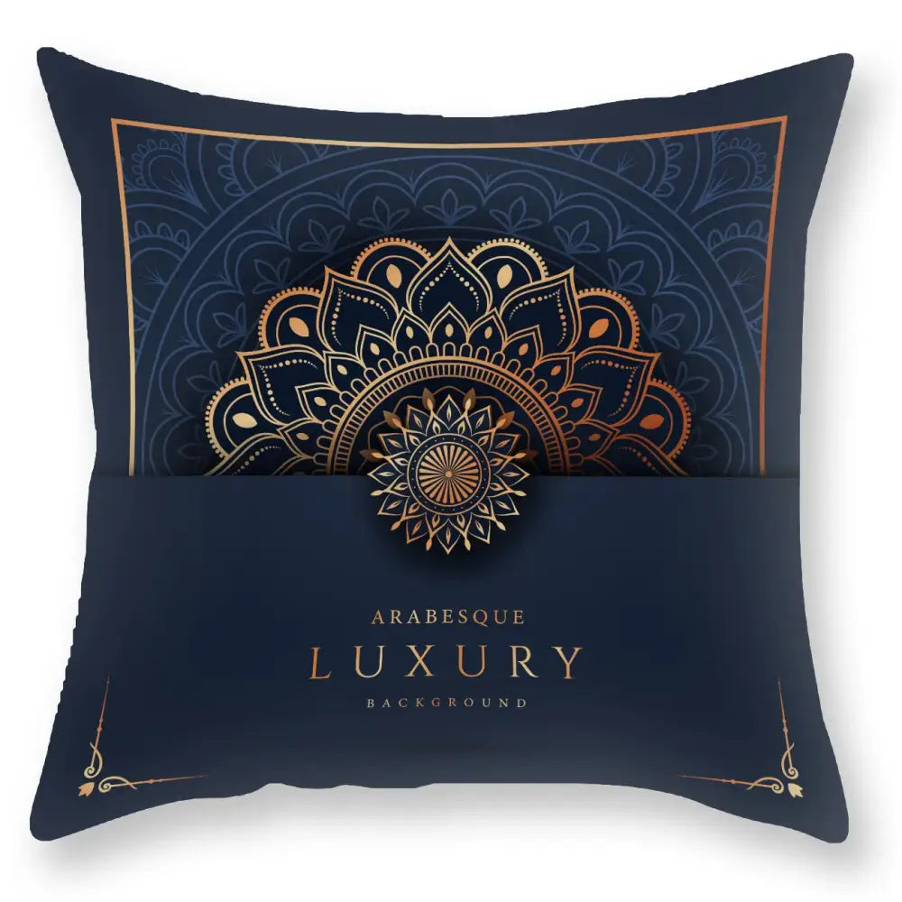 Luxury black gold mandala throw pillowcase bedroom decor