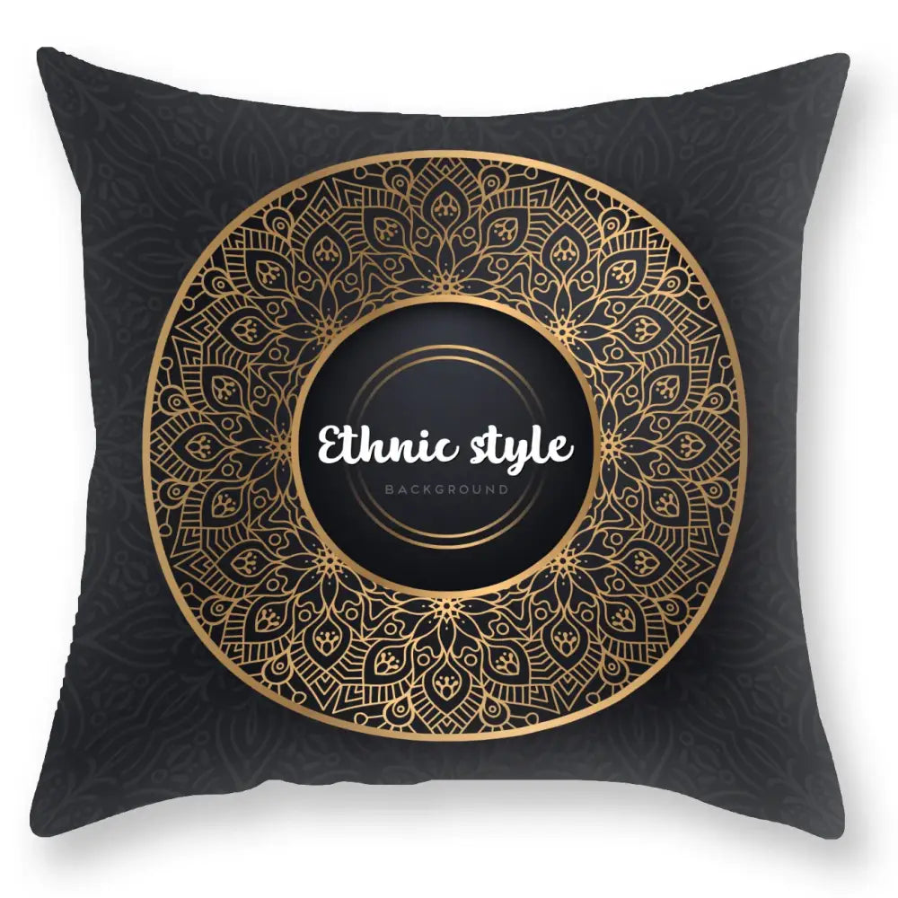 Luxury black gold mandala throw pillowcase bedroom decor