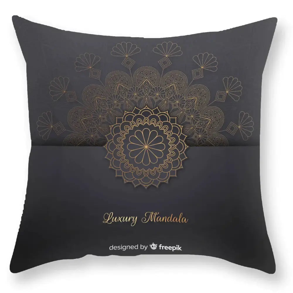 Luxury black gold mandala throw pillowcase bedroom decor