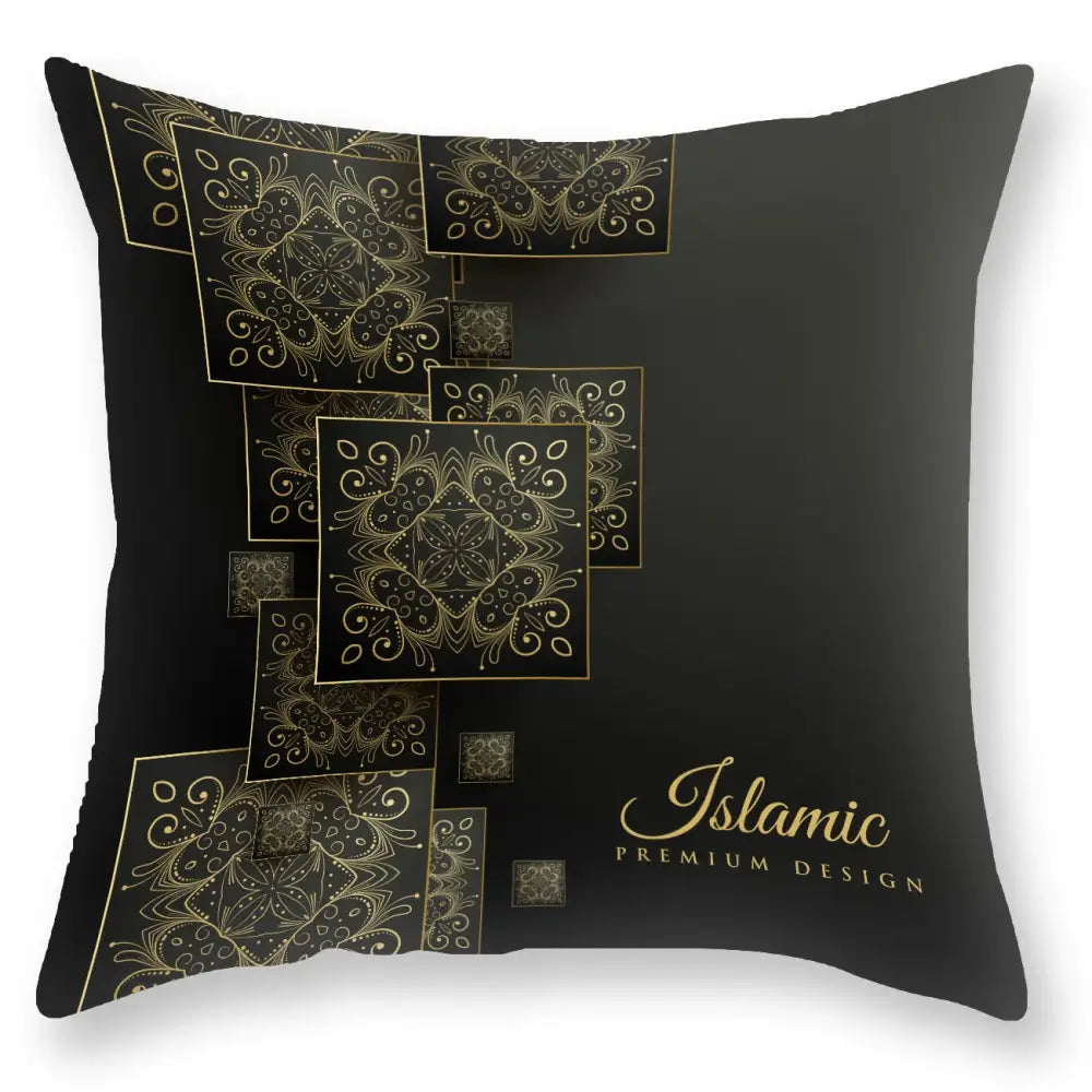 Luxury black gold mandala throw pillowcase bedroom decor