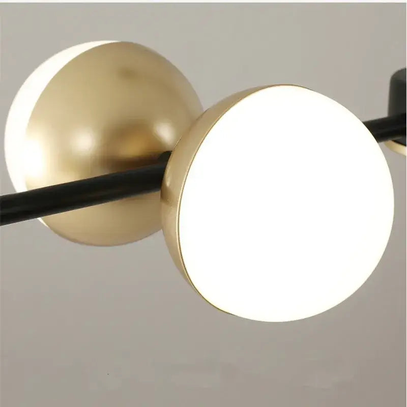 Modern black & gold minimalist chandelier dining room pendant light