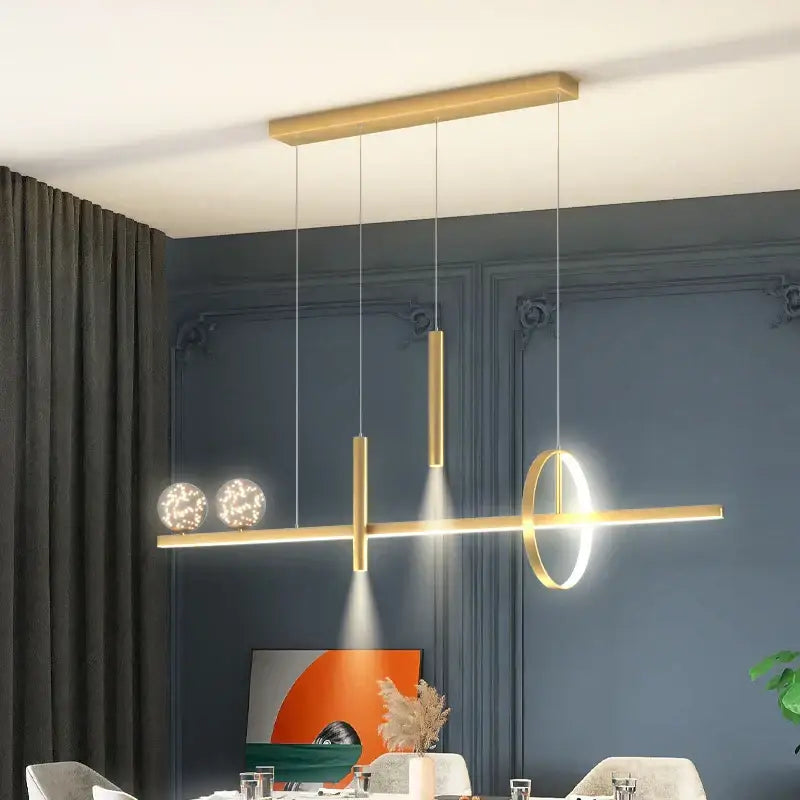 Modern black & gold pendant lamp for dining room and kitchen