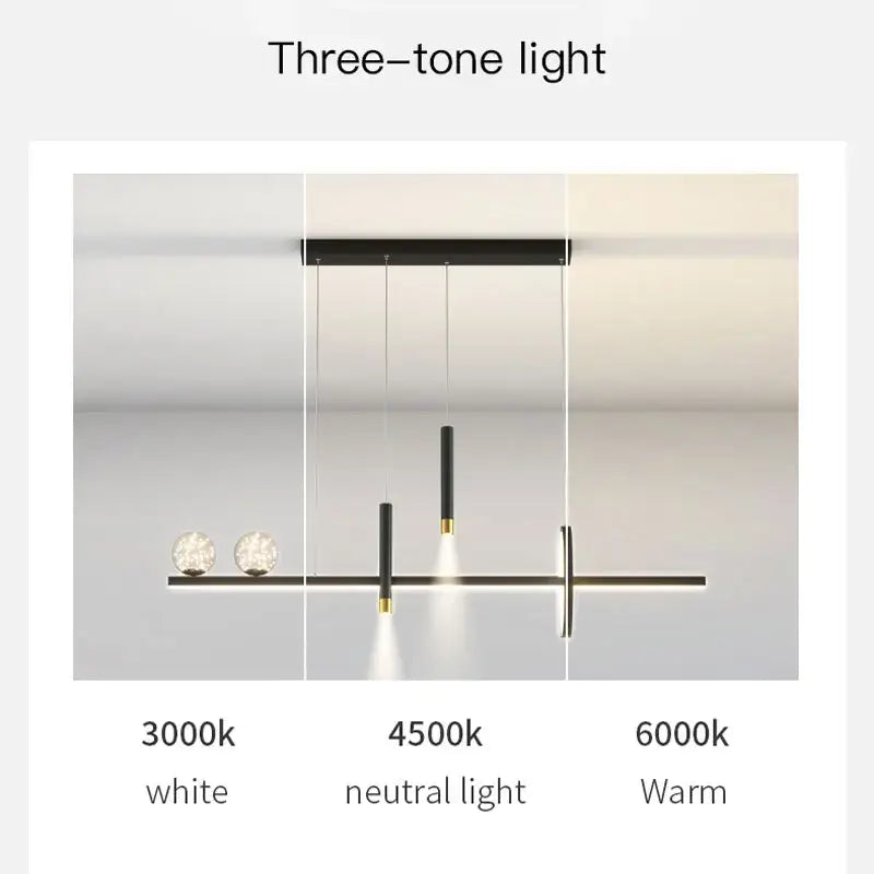 Modern black & gold pendant lamp for dining room and kitchen