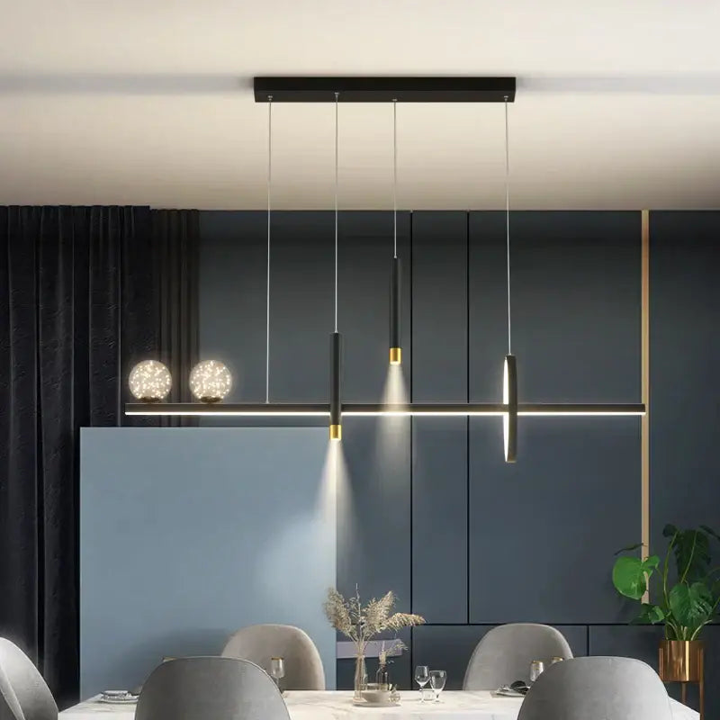 Modern black & gold pendant lamp for dining room and kitchen
