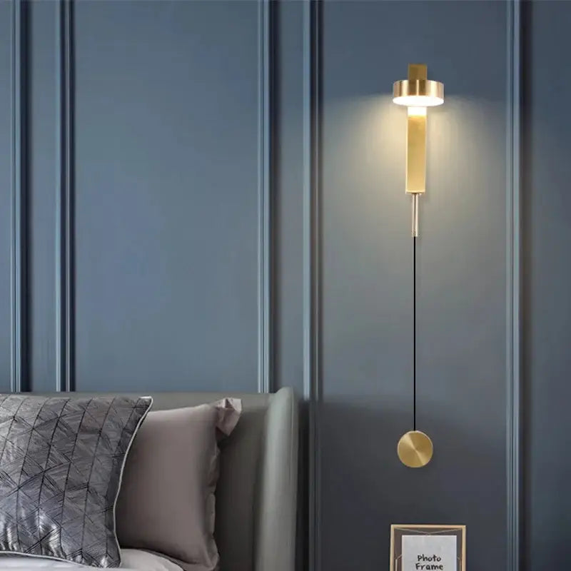 Modern black gold rotating led wall lamp bedroom sconce