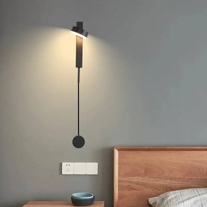 Modern black gold rotating led wall lamp bedroom sconce
