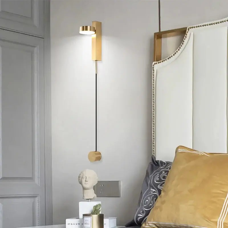 Modern black gold rotating led wall lamp bedroom sconce